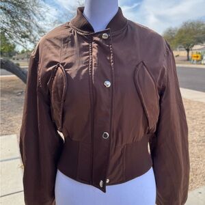 Bershka Brown Women's Bomber Jacket